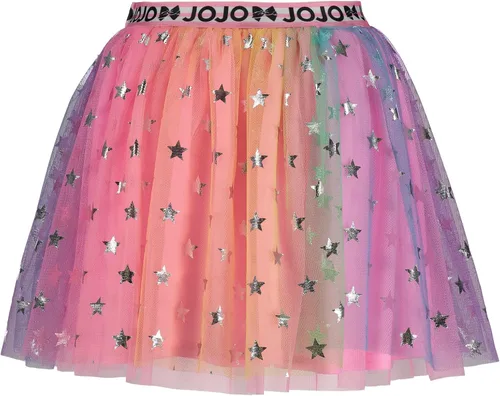 Vista 3 de JoJo Siwa Falda de malla para niñas de tul para niños pequeños a grandes, Arcoiris (Rainbow)