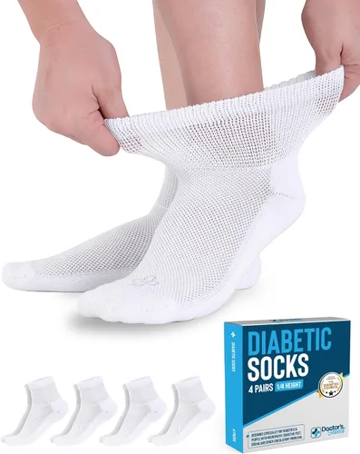 Vista 9 de Calcetines de tobillo para diabéticos Doctor's Select para mujeres y hombres - 4 pares Calcetines para diabéticos unisex para adultos