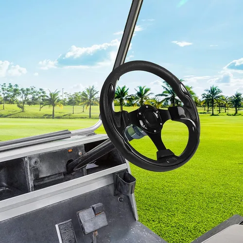 Vista 7 de Volante de carrito de golf compatible con EZGO RXV y TXT, Club Car DS, Club Car Precedent Tempo, Yamaha Golf Cart (volante negro)