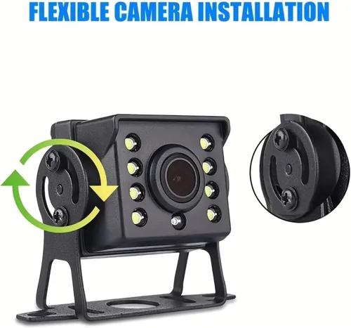 Vista 5 de Parking Camera 7inch HD Monitor with Night Vision Backup Camera Kit Heavy Duty for RVs Trucks Trailers Includes Lighter Adapter Cables