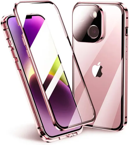 Vista 18 de Funda magnética con bloqueo de seguridad para iPhone 11 Pro de doble cara de vidrio de 360°, cubierta de cuerpo completo con protector de lente