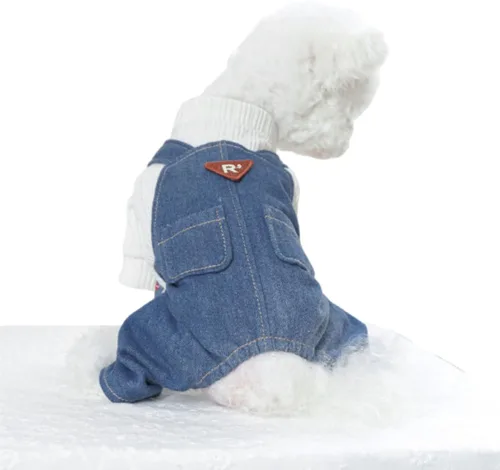 Vista 21 de Ropa de verano para cachorros, camisa para perros pequeños, overol para perros pequeños, ropa de verano para mascotas, overol con peto, pantalones