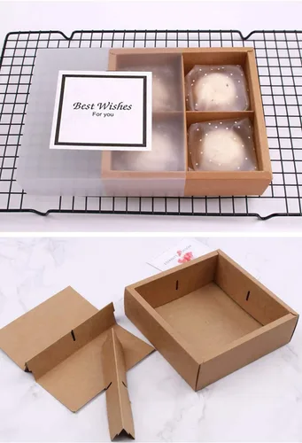 Vista 5 de 15 Paquetes de Cajas para Cupcakes con Insertos y Ventanas de Exhibición, Cajas de Regalo de Papel Kraft Marrón para Dulces, Contenedores