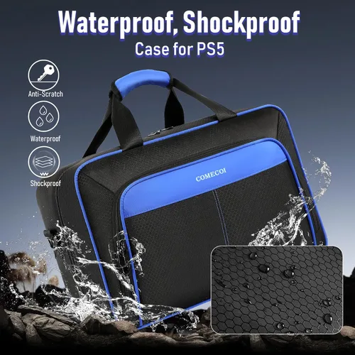 Vista 6 de COMECOI Carrying Case for PS5, Travel Case for PS 5 Protective, Large Capacity Storage Bag Compatible with Playstation 5 Disk Digital Edition