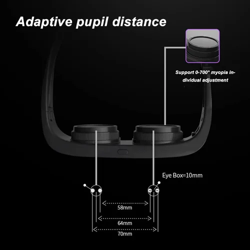 Vista 4 de Diydeg Gafas AR, 4K HD 3D IMAX auriculares inteligentes para visualización de video, compatibles con la miopía, realidad aumentada portátil