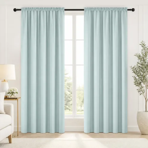 Vista 64 de Deconovo Cortinas opacas, aislamiento térmico, dobladillo para barra, reducción de ruido, certificado Oeko-TEX, cortinas de oscurecimiento