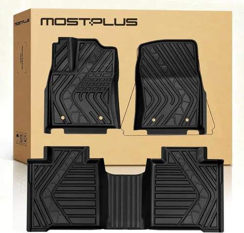 Vista 13 de MOSTPLUS Alfombrillas para Tesla Modelo Y Juniper 2025 2026 para todo tipo de clima, TPE con alfombrilla de carga trasera y alfombrilla de respaldo