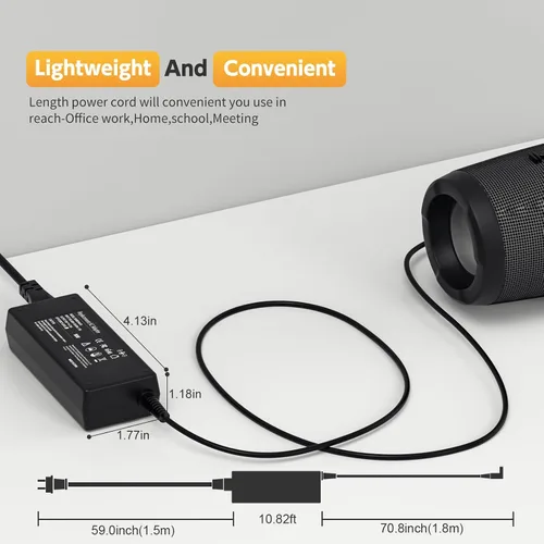 Vista 7 de Cargador de 19 V compatible con JBL Xtreme 2, JBL Boombox 1 2, adaptador de corriente impermeable Bluetooth inalámbrico portátil extremo, cable