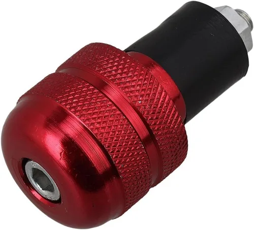 Vista 2 de E-Bro 2 unids 7/8 "Universal motocicleta aluminio Grips mango barra extremo enchufe (rojo)