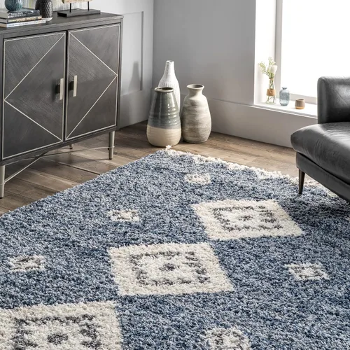 Vista 8 de nuLOOM Transitional Regina Shag - Alfombra decorativa, 3 x 5, color azul