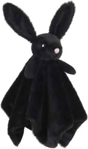 Vista 3 de Apricot Lamb Manta de conejo negro suave para bebés, manta de seguridad para bebés niños y niñas, bebés y niños pequeños, 13.8 x 13.8 pulgadas