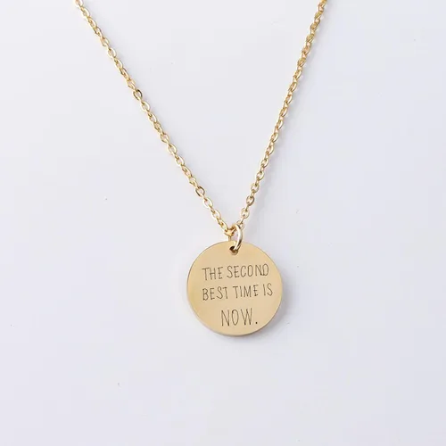 Vista 7 de Custom Handwriting Necklace Personalized Signature Circle Charm Necklace