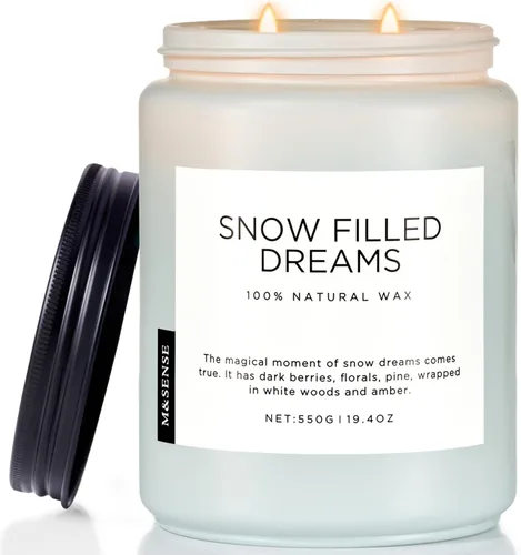 Vista 19 de M&SENSE Ode to Winter - Vela perfumada para el hogar, cera de soja natural, mecha de algodón, aroma de invierno, 7.05 onzas hasta 50 horas de tiempo