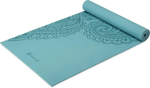Vista 14 de Gaiam - Esterilla de yoga premium de 5mm con estampado, gruesa y antideslizante para todo tipo de yoga, pilates y entrenamientos en el suelo