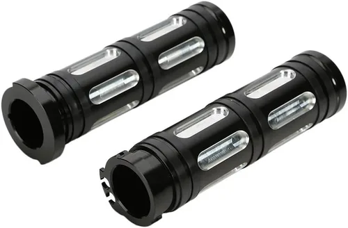 Vista 3 de Manijas de manillar CNC de alta resistencia de 1" para Touring Sportster Dyna Softail V-Rod (negro)