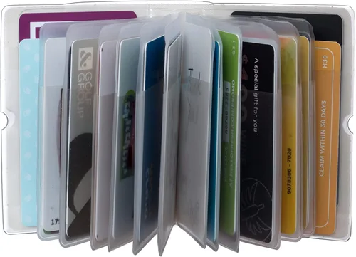 Vista 5 de Soporte para tarjetas de crédito para mujeres, soporte para cupones de tarjetas de fidelidad y organizador con 32 ranuras para tarjetas, Sirena