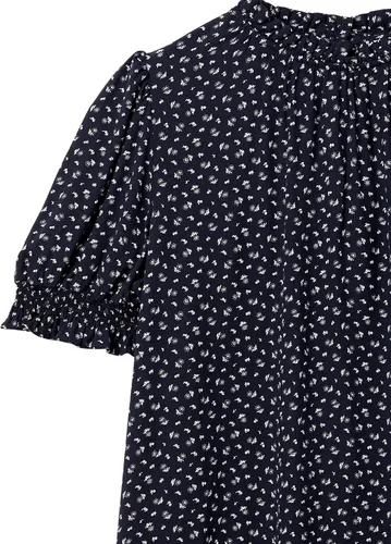 Vista 5 de Tienda Essentials Camisa de sarga fluida para mujer con detalle de bata de manga corta
