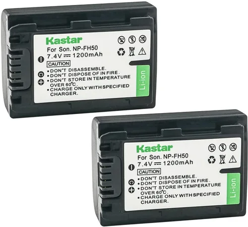 Vista 5 de Kastar Paquete de 1 batería NP-FH50 de 7.4 V 1200 mAh de repuesto para Sony NP-FH30, NP-FH40, NP-FH50, NP-FH70, NP-FH100, Sony AC-VQH10, BC-TRV