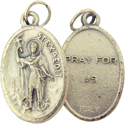 Vista 33 de Catholic Patron Saint Medals Base en tono plateado, 1 pulgada, juego de 2