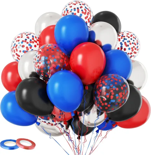 Vista 11 de Funhot Set de Globos Azules y Naranjas, 60 Unidades, Globos Temáticos de Perro, 12 Pulgadas, Globos de Fiesta Pastel Naranja Azul Marino Impresos