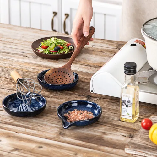 Vista 2 de VICRAYS - Soporte para cuchara de cerámica, soporte para cucharas, soporte para cucharas, accesorios de cocina, utensilios de granja, espátula
