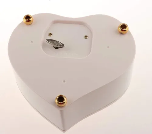 Vista 6 de FRECI Caja de música de bailarina en forma de corazón Caja de joyería con hermoso regalo de Navidad de bailarinaVanlentise - Blanco