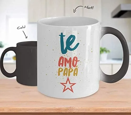 Vista 2 de Regalo para Papa Taza de Cafe Feliz Dia del Padre Vaso, taza café divertidas, tazas personalizadas, taza de café inspiradoras, taza con mensajes