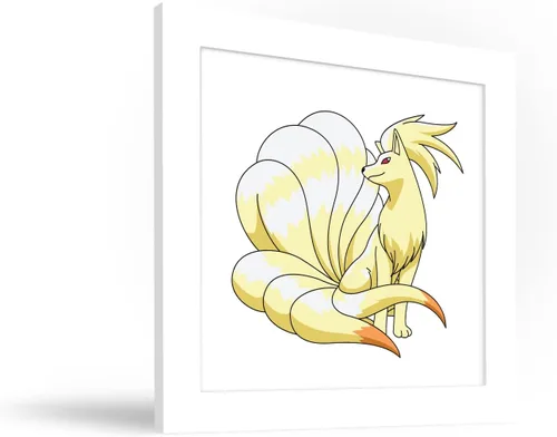 Vista 2 de Trends International Gallery Pops Pokemon - Póster de pared de Ninetales, 12 x 12 pulgadas, versión enmarcada en blanco