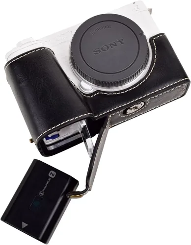 Vista 4 de Rieibi ZV-E1 - Funda de piel sintética para cámara compatible con Sony ZV-E1, ZVE1, color negro