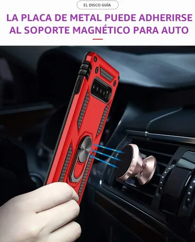 Vista 3 de Funda de grado militar para Samsung Galaxy S10 Plus 360 con anillo giratorio de metal con soporte de soporte magnético integrado para montaje