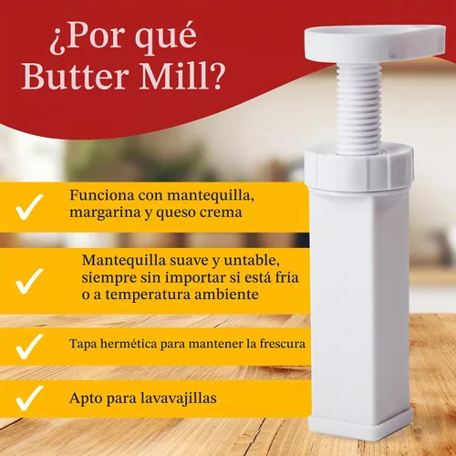 Vista 6 de MAX SPACE - Molinillo de mantequilla – Diseñado en Estados Unidos + fabricado en China – Dispensador de mantequilla Transparente
