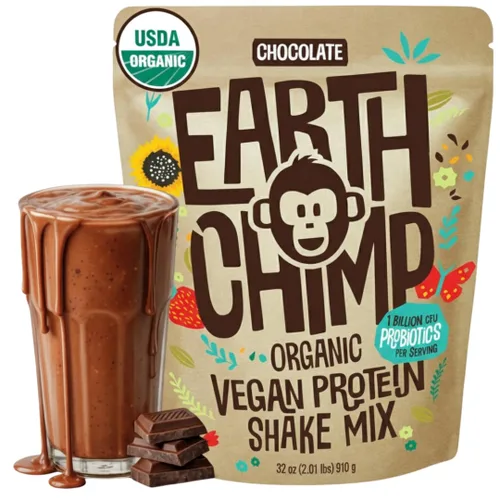 Vista 17 de EarthChimp Proteína Vegana Orgánica en Polvo - con Probióticos - Sin OMG, Sin Lácteos, Sin Suero, Proteína en Polvo a Base de Plantas para Mujeres