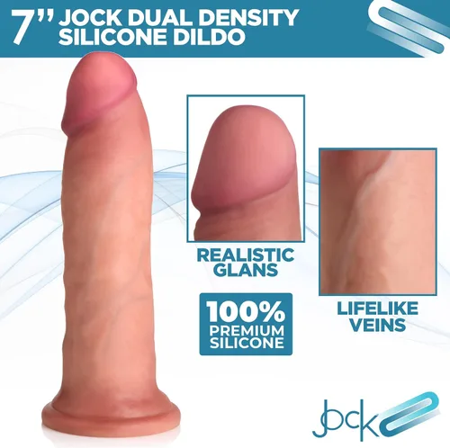 Vista 9 de CURVE TOYS Consolador Jock de doble densidad de 6 pulgadas para hombres, mujeres y parejas. Consolador de silicona de alta calidad ultra realista