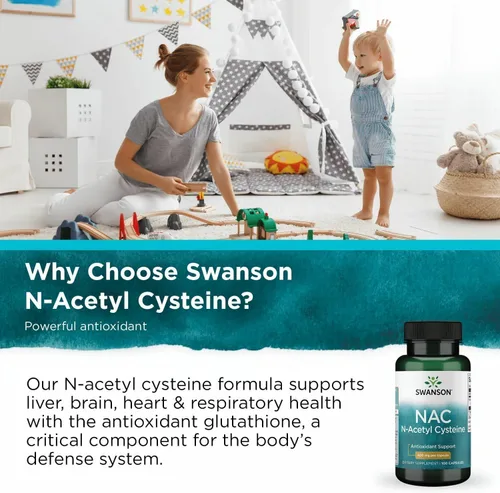 Vista 6 de Swanson NAC N-acetil cisteína Suplemento antioxidante y saludable para adultos que buscan desintoxicación y apoyo de radicales libres – 600 mg