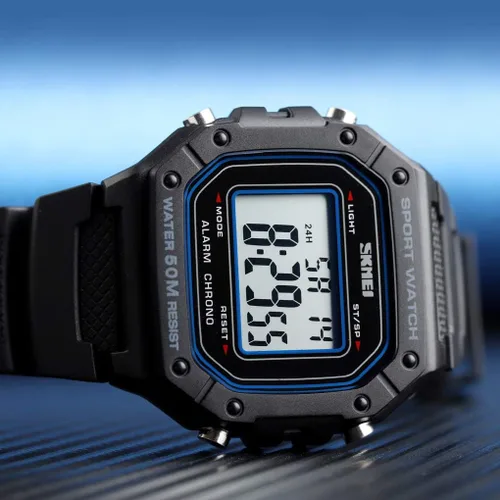 Vista 3 de Hombres deporte al aire libre reloj digital 5bar impermeable alarma luz trasera LED moda cronógrafo relojes