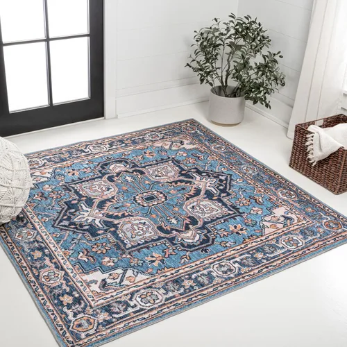 Vista 13 de JONATHAN Y Alfombra circular lavable a máquina de 2 x 8 pies, medallón grande adornado Cirali para sala de estar, dormitorio, cocina, oficina, fácil