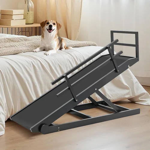 Vista 13 de SLSY Rampa para perros para cama, sofá y SUV, rampa plegable ajustable mejorada para mascotas con alfombrilla de goma antideslizante, 45.2 pulgadas