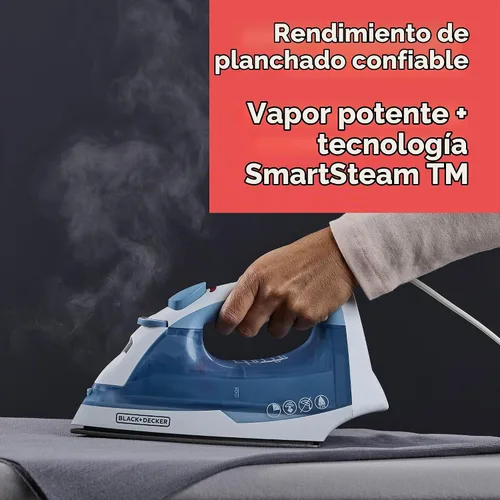 Vista 3 de BLACK+DECKER Plancha Compacta Easy Steam para Ropa, Apagado Automático, Placa Antiadherente, Ligera, 1200 Vatios (Paquete de 4)