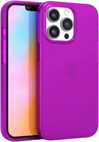 Vista 17 de FELONY - Funda para iPhone 15 Pro, funda transparente de color azul neón Azul claro neón