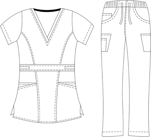 Vista 2 de Dagacci uniforme médico elastizado ultrasuave con bolsillo delantero, para mujer