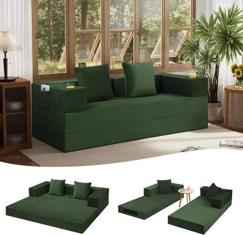 Vista 17 de COMAX Sofá cama futón, sofá cama convertible, sofás plegables sin hueso