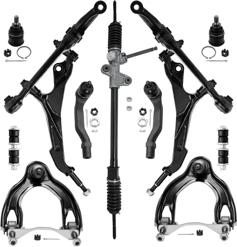 Vista 87 de Detroit Axle - Kit de suspensión delantera de 10 piezas para Jeep 2002-2004