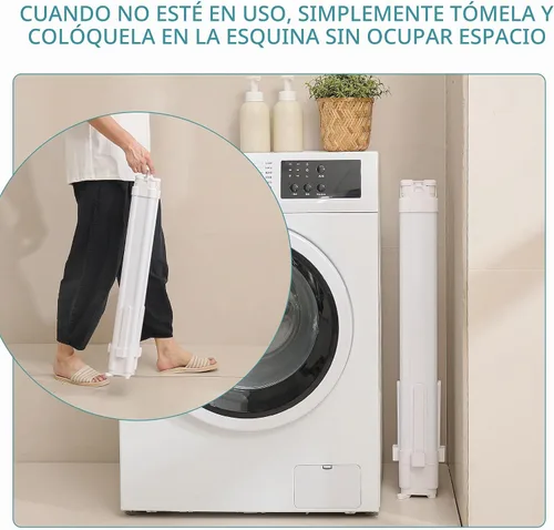 Vista 9 de JOOM Estante de secado de ropa de 4 patas, perchero portátil y plegable que ahorra espacio, estante de secado de ropa para ropa, 4 varillas, 16