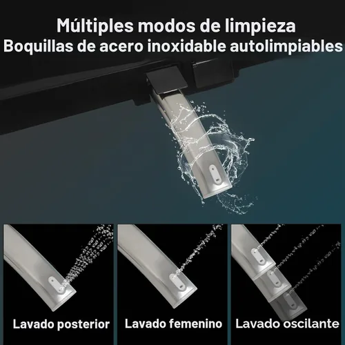 Vista 2 de YOURLITE Asiento de inodoro alargado negro con calefacción y control remoto