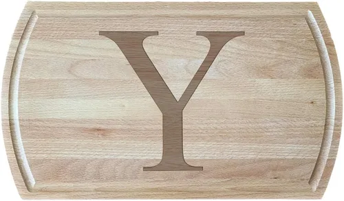 Vista 7 de Tabla de cortar de haya blanca grabada con elegante inicial, perfecta para cocinas sofisticadas del hogar y chefs profesionales