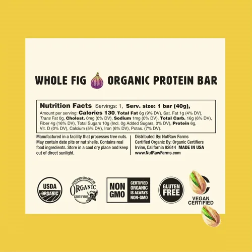 Vista 2 de Nutrawbar, Superalimento orgánico, barra de frutas crudas y nueces, higo entero, 1.4 onzas, 12
