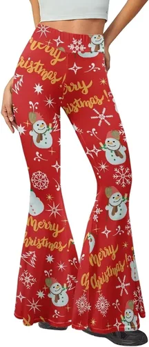 Vista 3 de Pantalones de yoga acampanados para mujer, leggings acampanados cruzados, suaves, de cintura alta, para entrenamiento, casuales, pantalones de corte