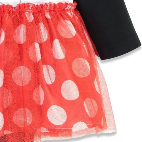 Vista 4 de Disney Minnie Mouse - Traje de cosplay para niñas pequeñas, tutú y diadema, conjunto de 3 piezas para recién nacido a bebé