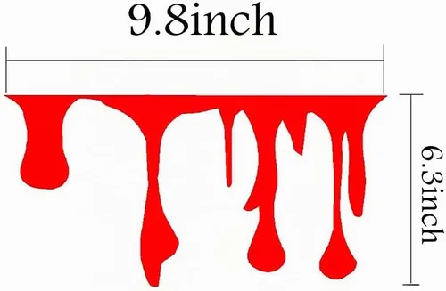 Vista 2 de Calcomanías para coche, 2 unidades, diseño de sangre que fluye de color rojo