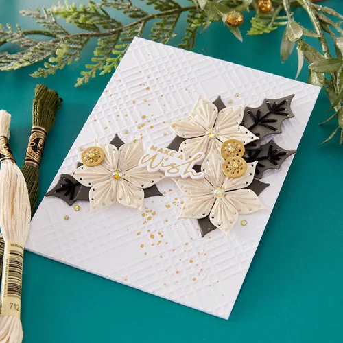 Vista 7 de Spellbinders S4-1299 - Troqueles de Pascua cosidos y acebo grabados de la colección cosida para Navidad